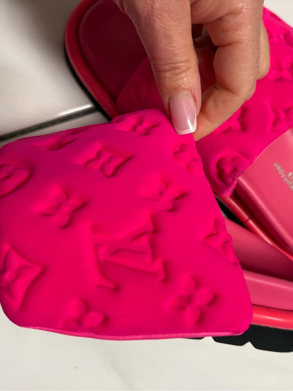 LV Hot Pink Monogram Slide Sandals - Picture 5 of 6